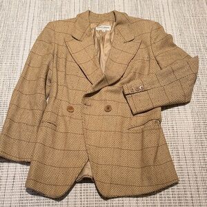 Giorgio Armani Women's Beige Checkered Blazer